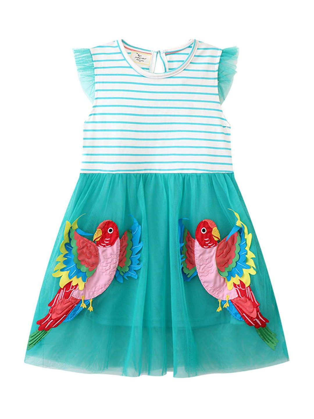 

LULU & SKY Girls Floral Print Fit & Flare Dress, Blue