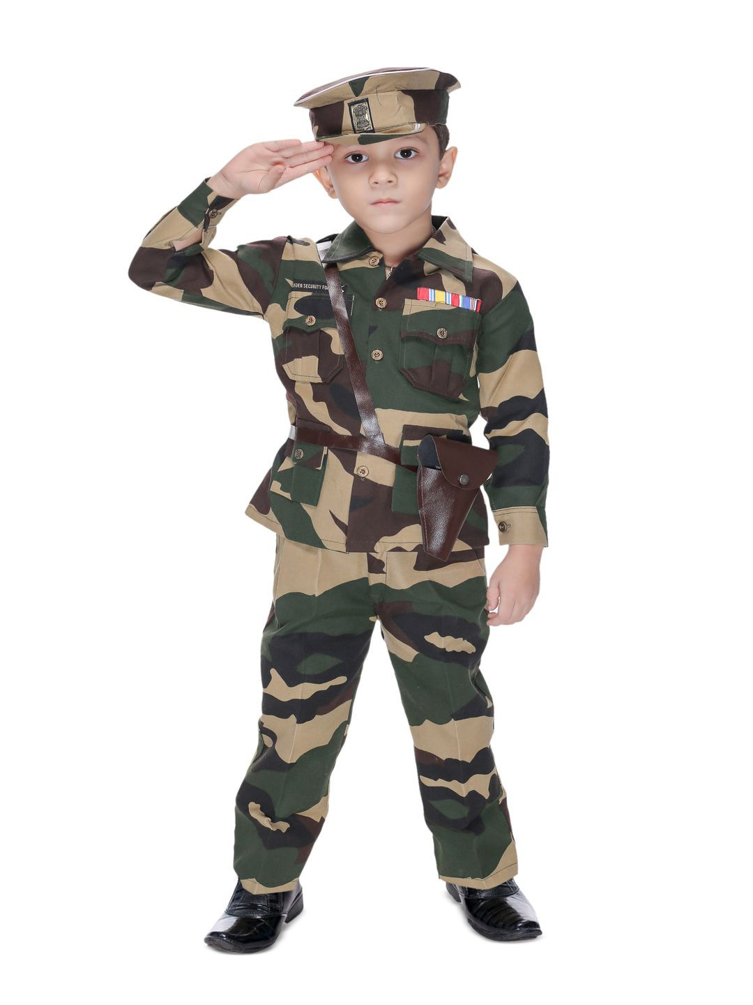 

Smuktar garments Boys Printed Shirt Collar Long Sleeves Shirt With Trouser, Green