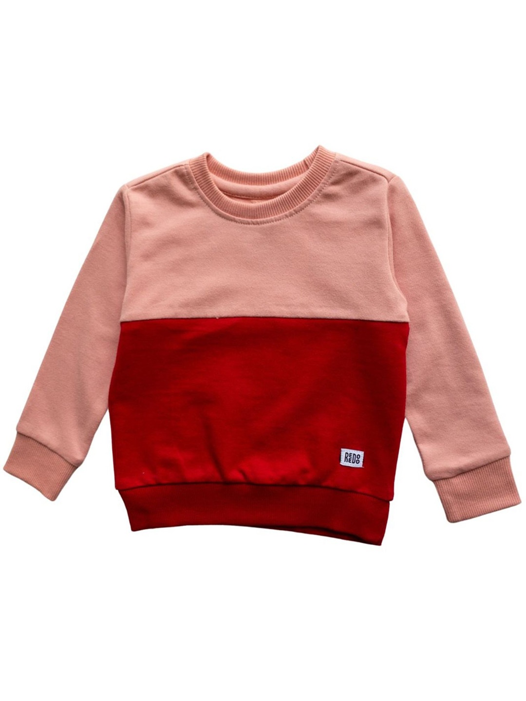 Reedoo Kids Colourblocked Pure Cotton Sweatshirt, Red