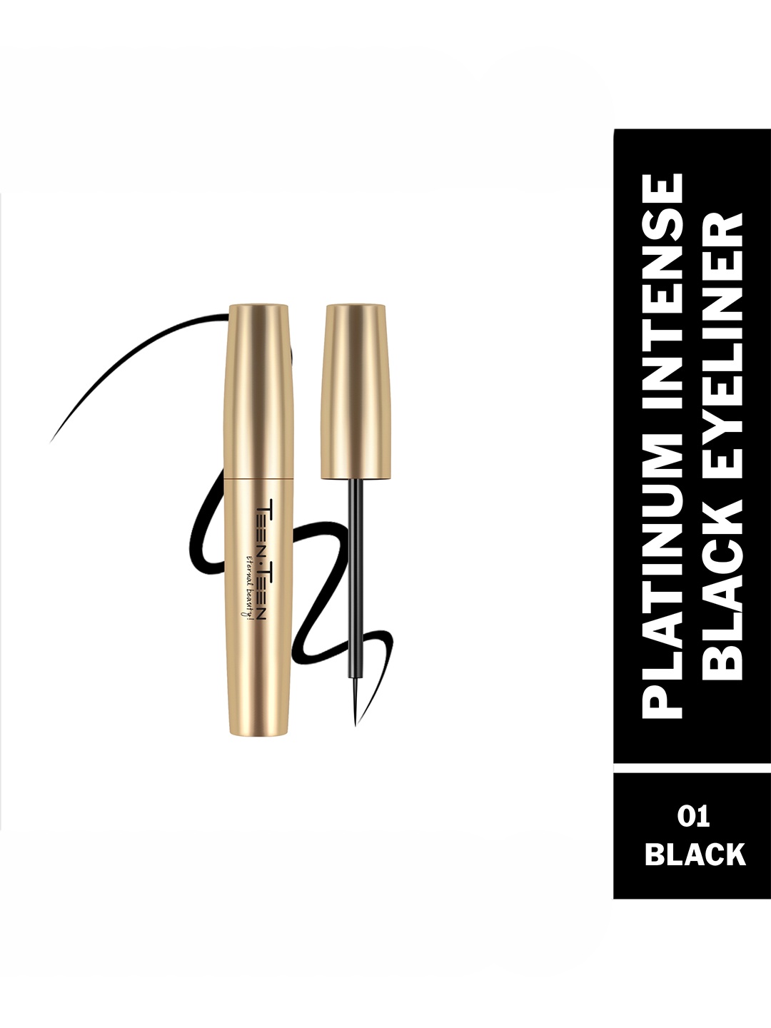 

TEEN TEEN COSMETICS Platinum Infinite Waterproof & Non Transfer Black Eyeliner- 6 g- Black