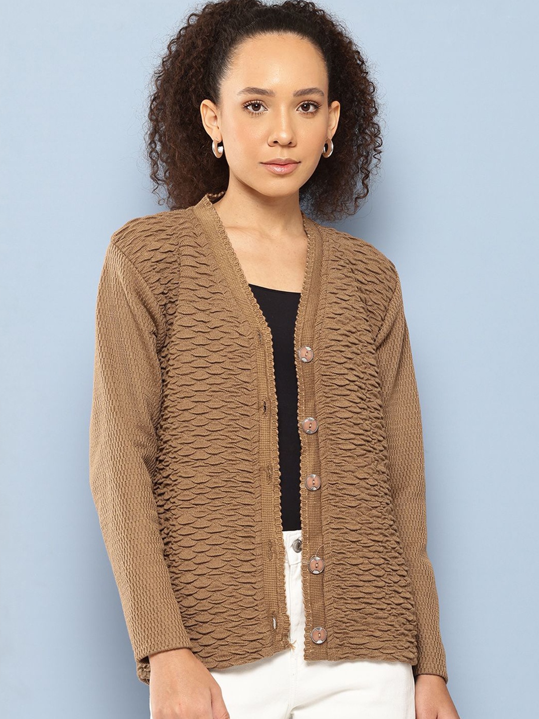 

The Roadster Lifestyle Co. Women Woollen Cardigan Sweater, Brown