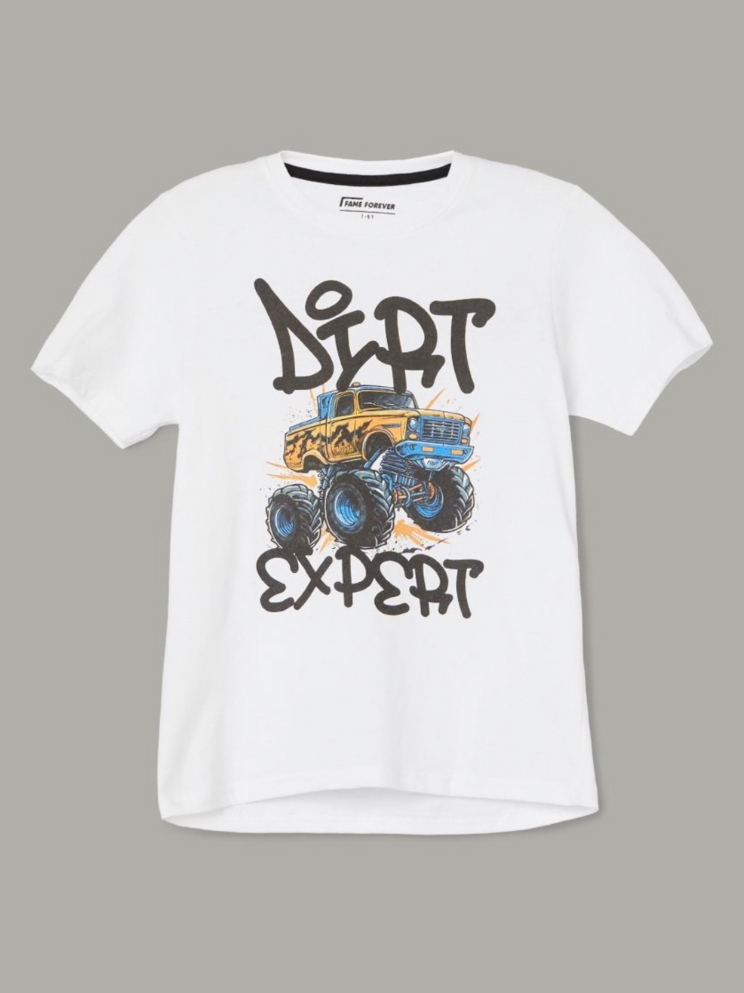 

Fame Forever by Lifestyle Boys Graphic Printed Round Neck Cotton T-shirt, White