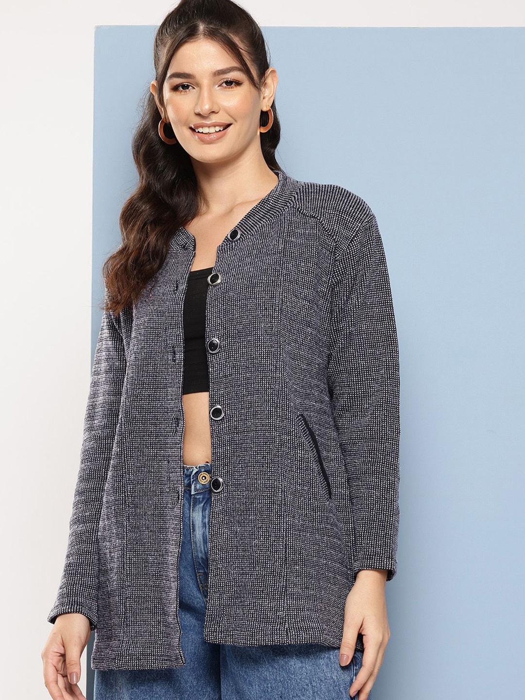 

The Roadster Lifestyle Co Women Woollen Cardigan, Black