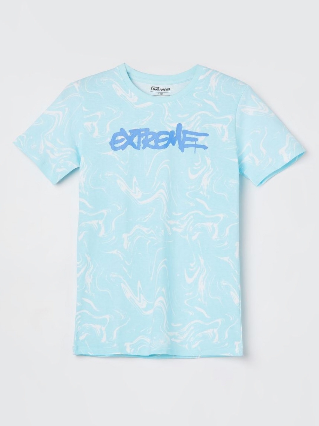 

Fame Forever by Lifestyle Boys Abstract Printed Round Neck Cotton T-shirt, Blue
