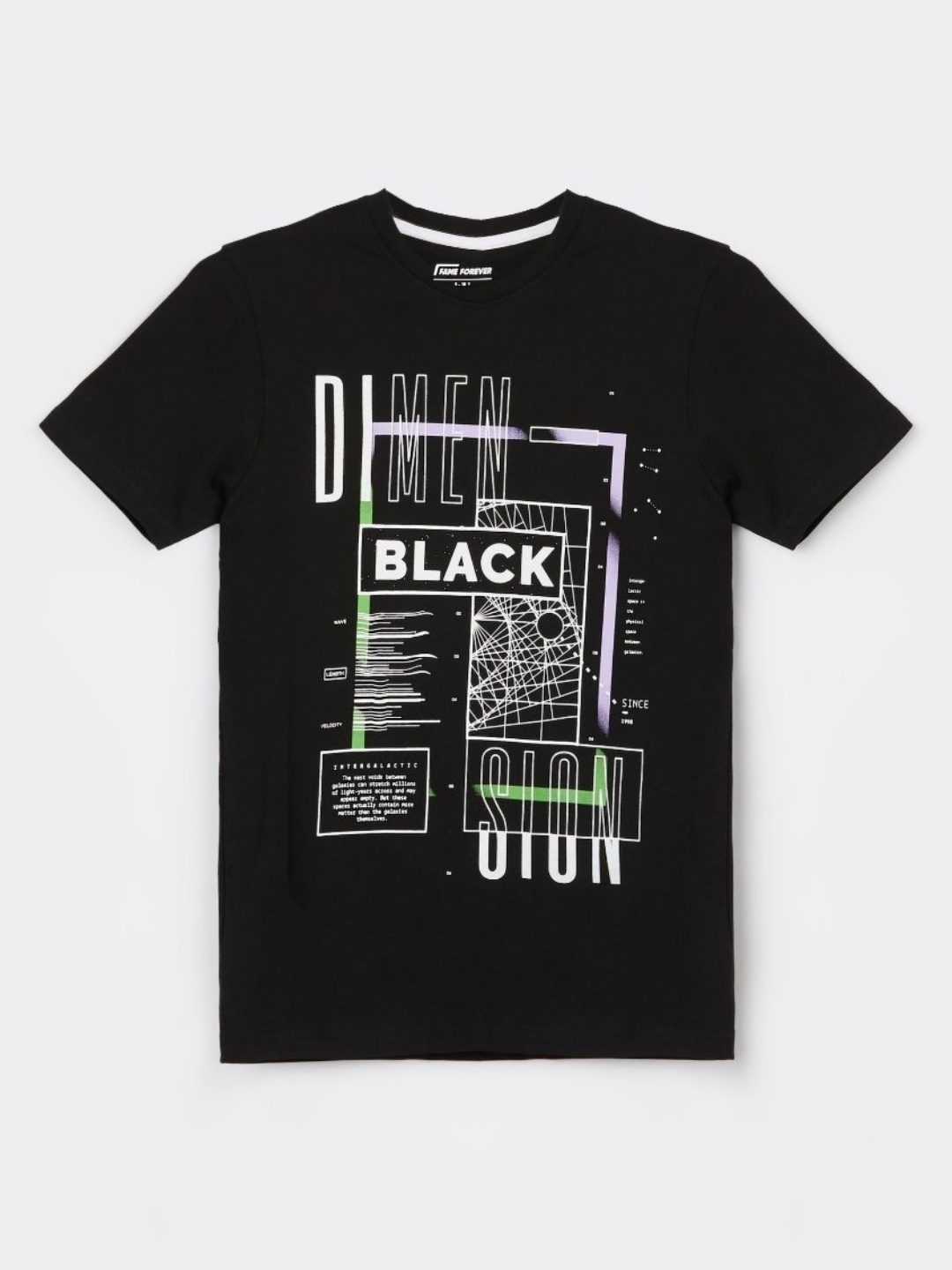 

Fame Forever by Lifestyle Boys Graphic Printed Round Neck Cotton T-shirt, Black