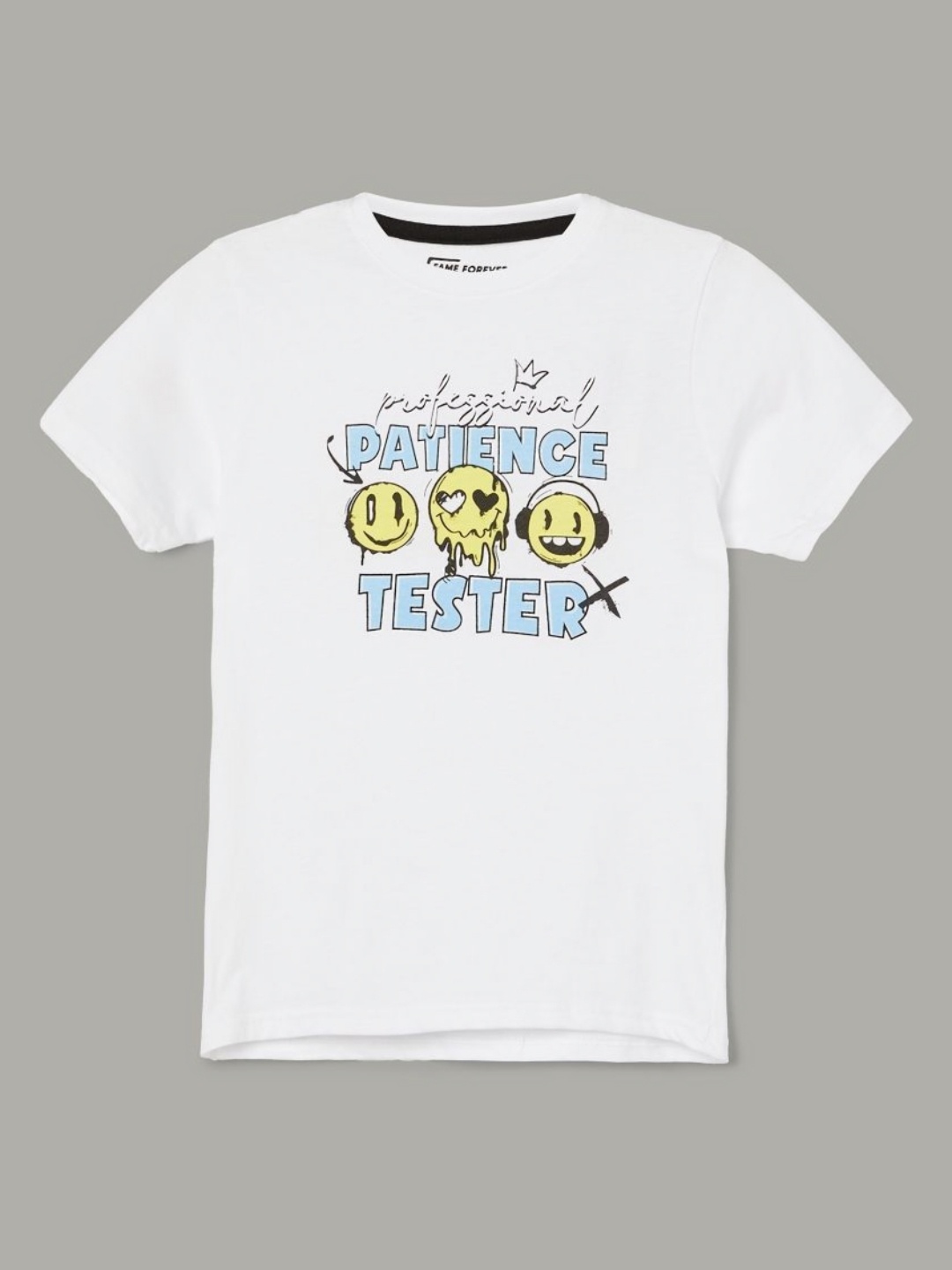 

Fame Forever by Lifestyle Boys Graphic Printed Round Neck Cotton T-shirt, White