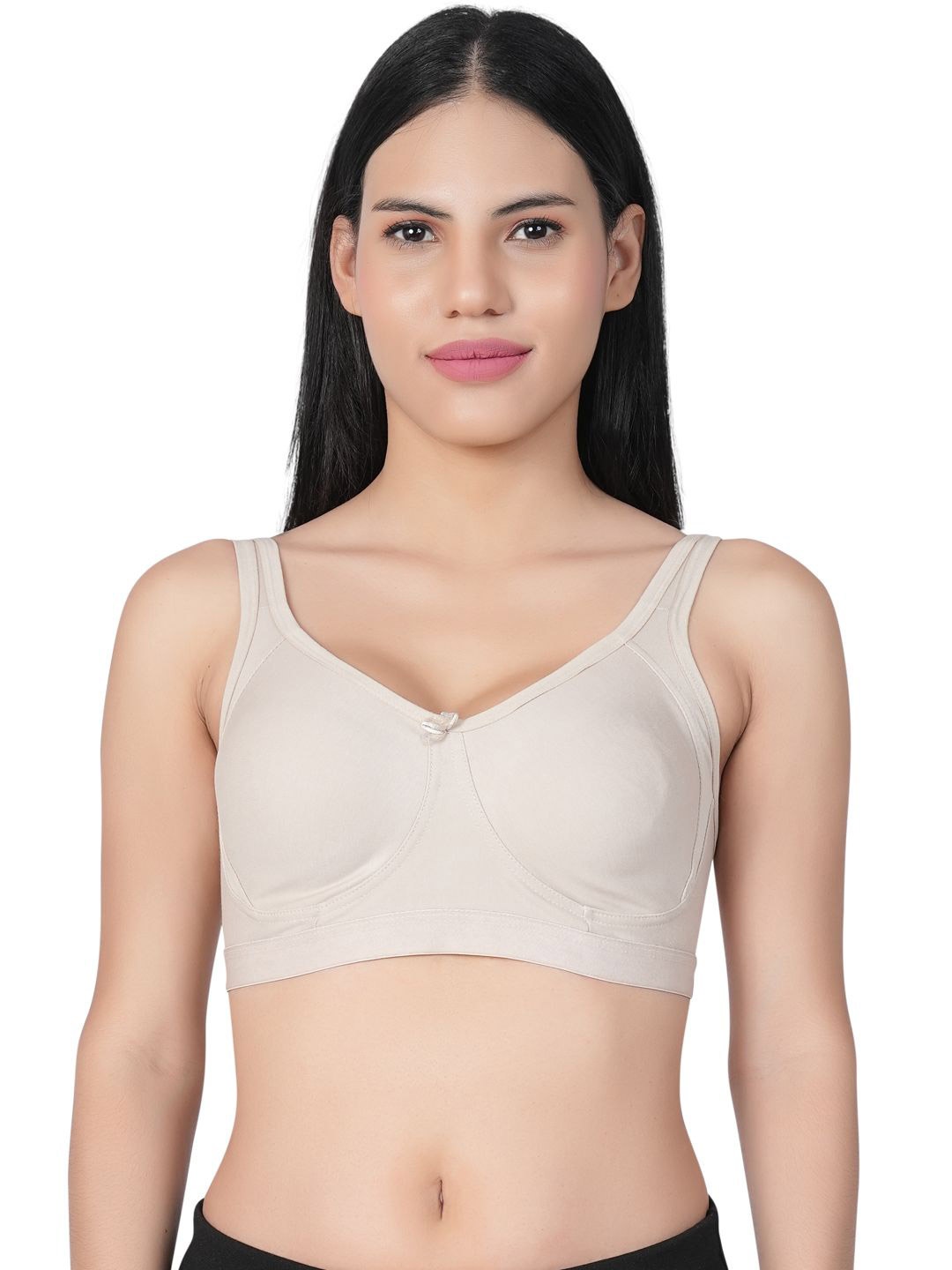 Eve's Beauty Women Full Coverage All Day Comfort Bra, Cream