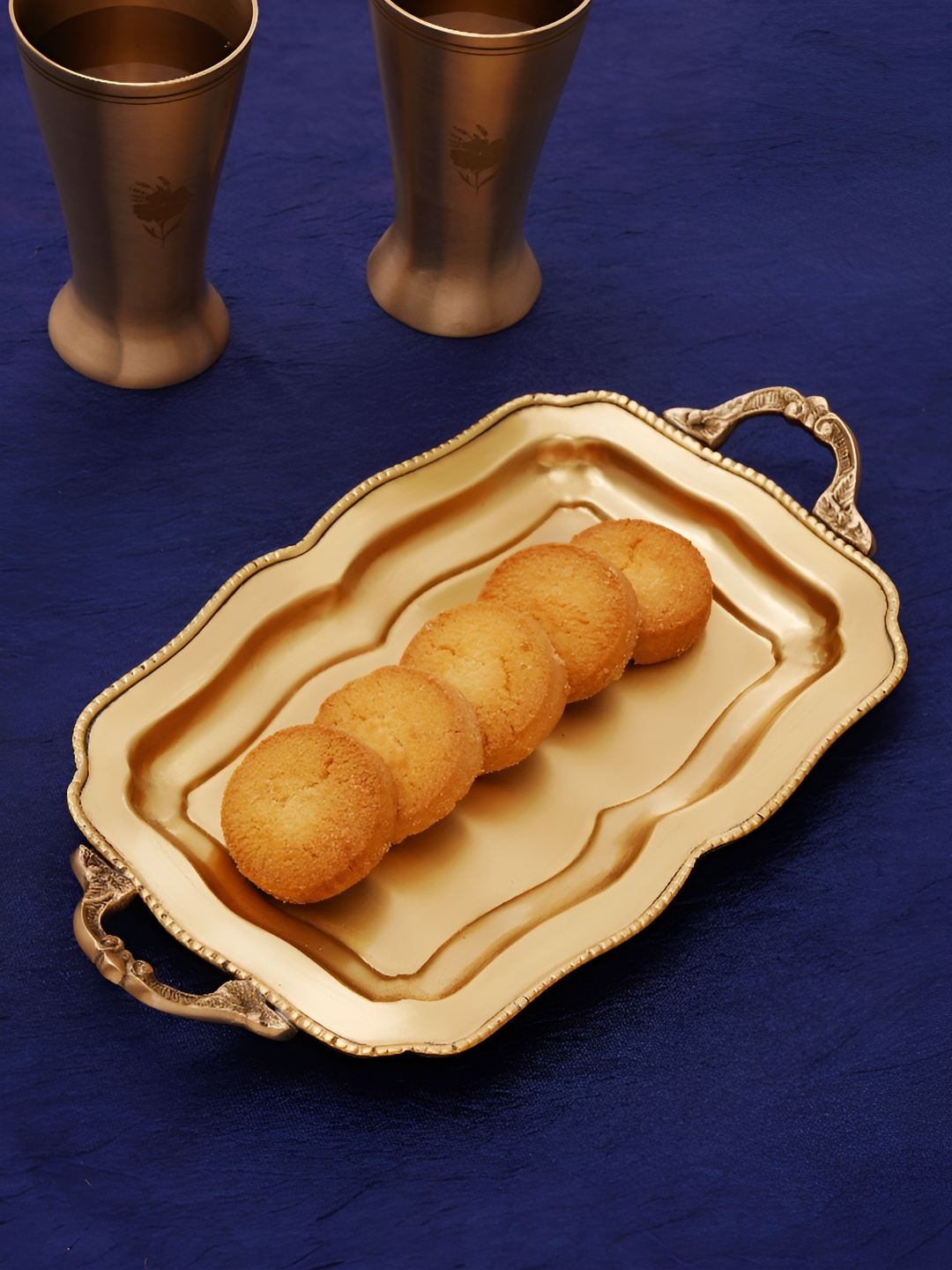 

JAYPORE Gold-Toned Brass Serving Tray