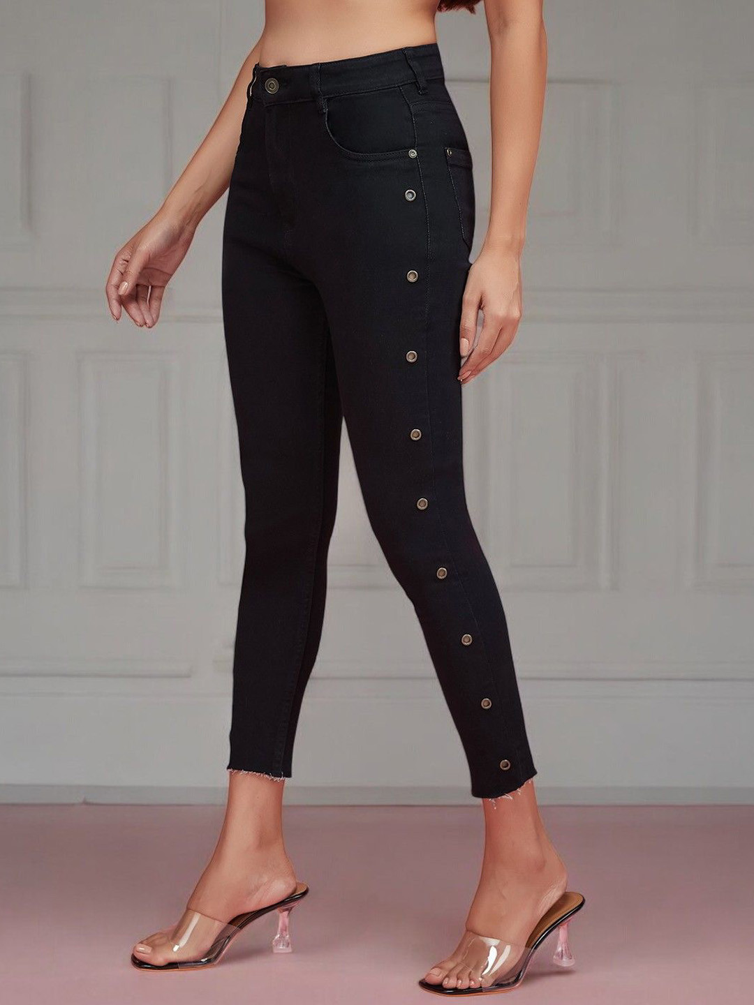 

DressBerry Women Slim Fit High-Rise Stretchable Jeans, Black