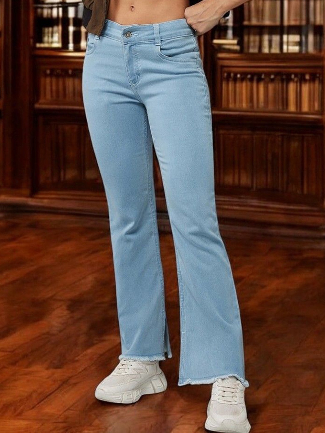 

DressBerry Women High-Rise Stretchable Bootcut Jeans, Blue