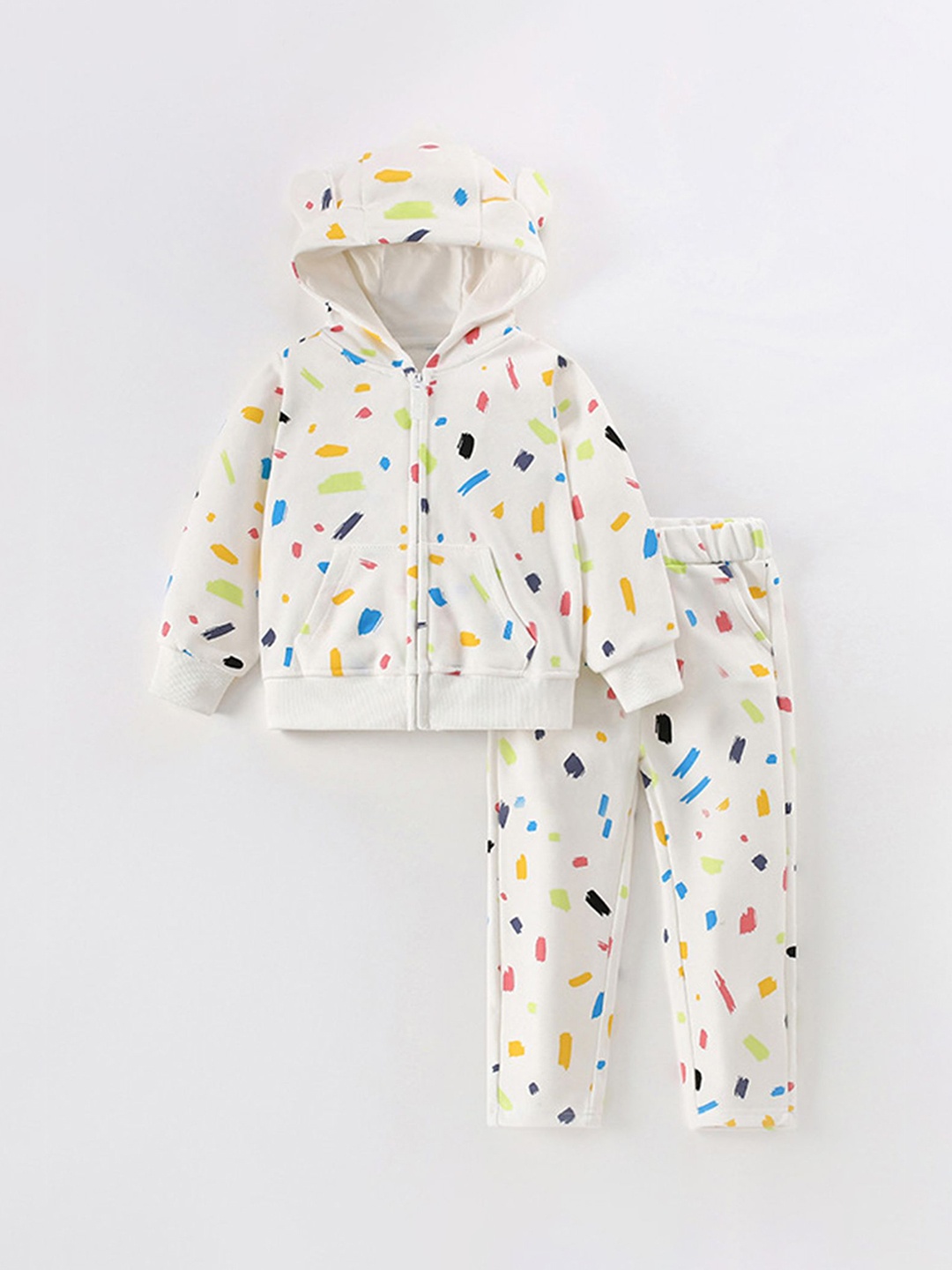 

LULU & SKY Kids Printed Night suit, White