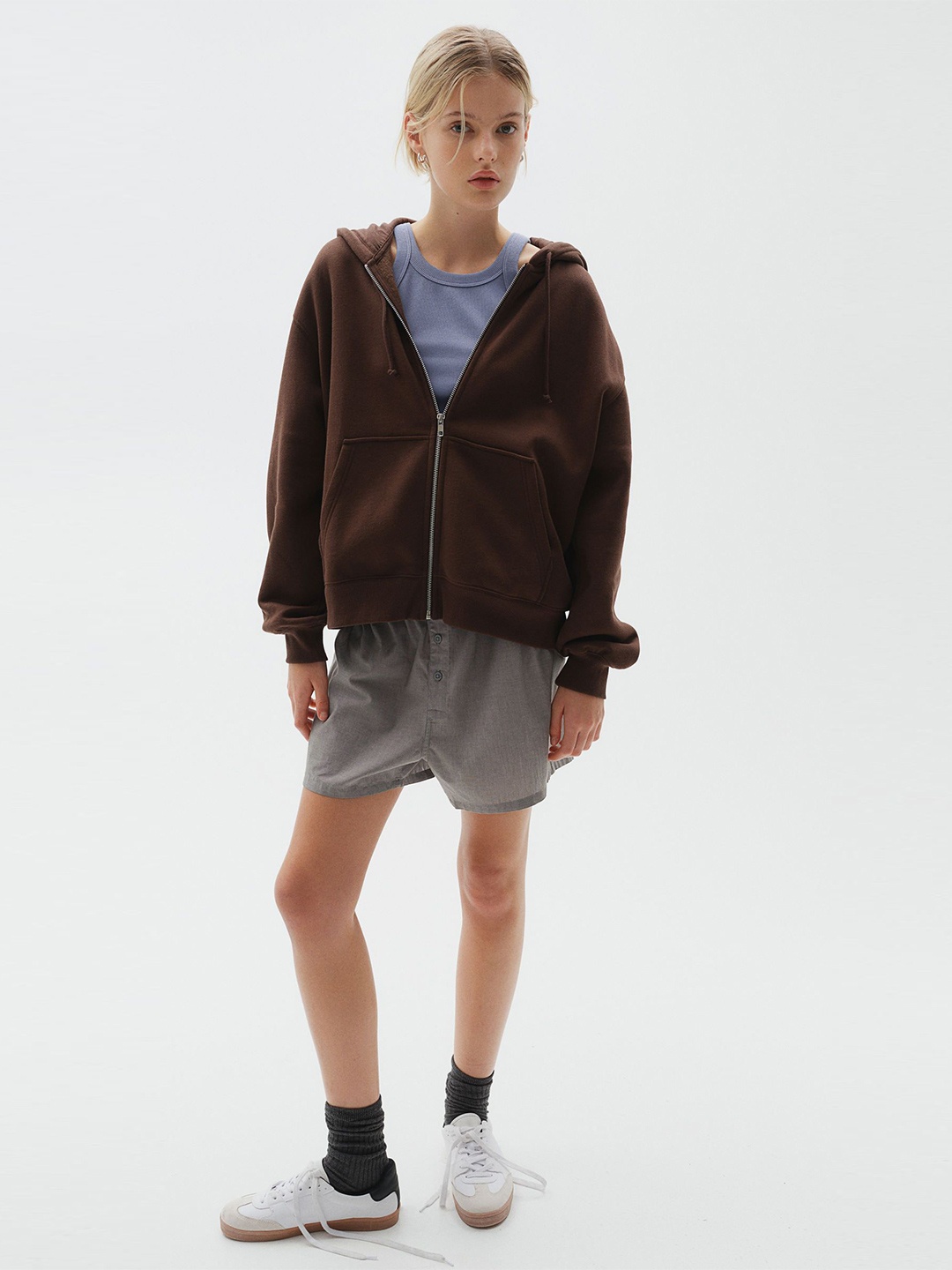 

H&M Zip-Through Hoodie, Brown