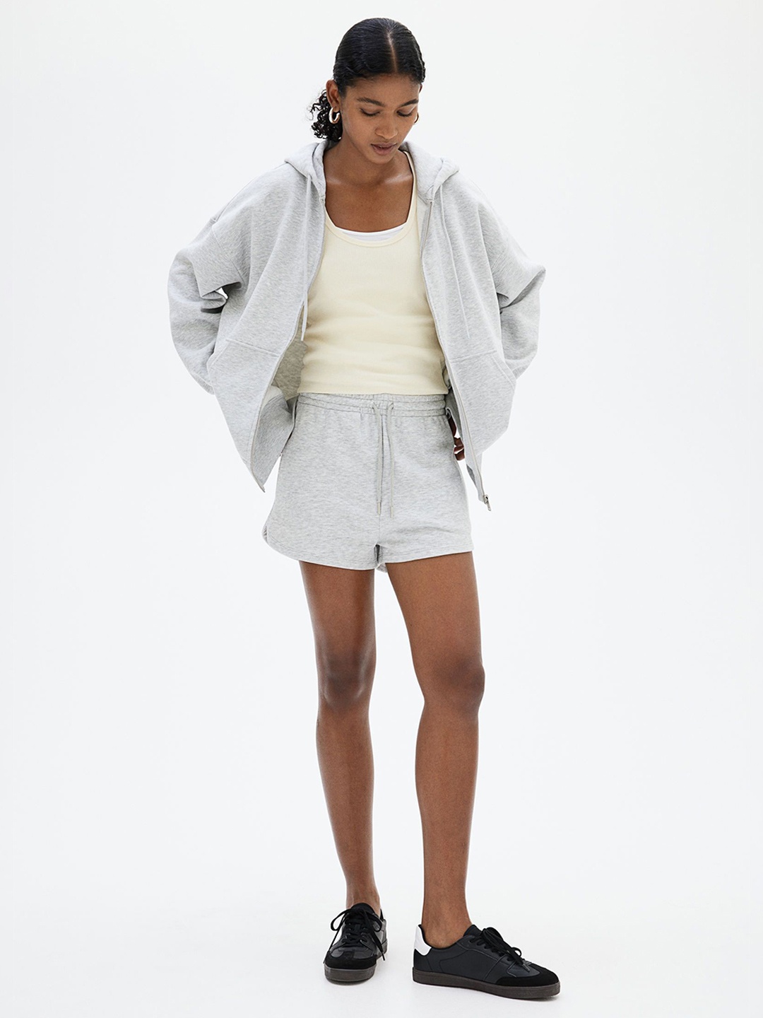 

H&M Oversized Zip-Through Hoodie, Grey