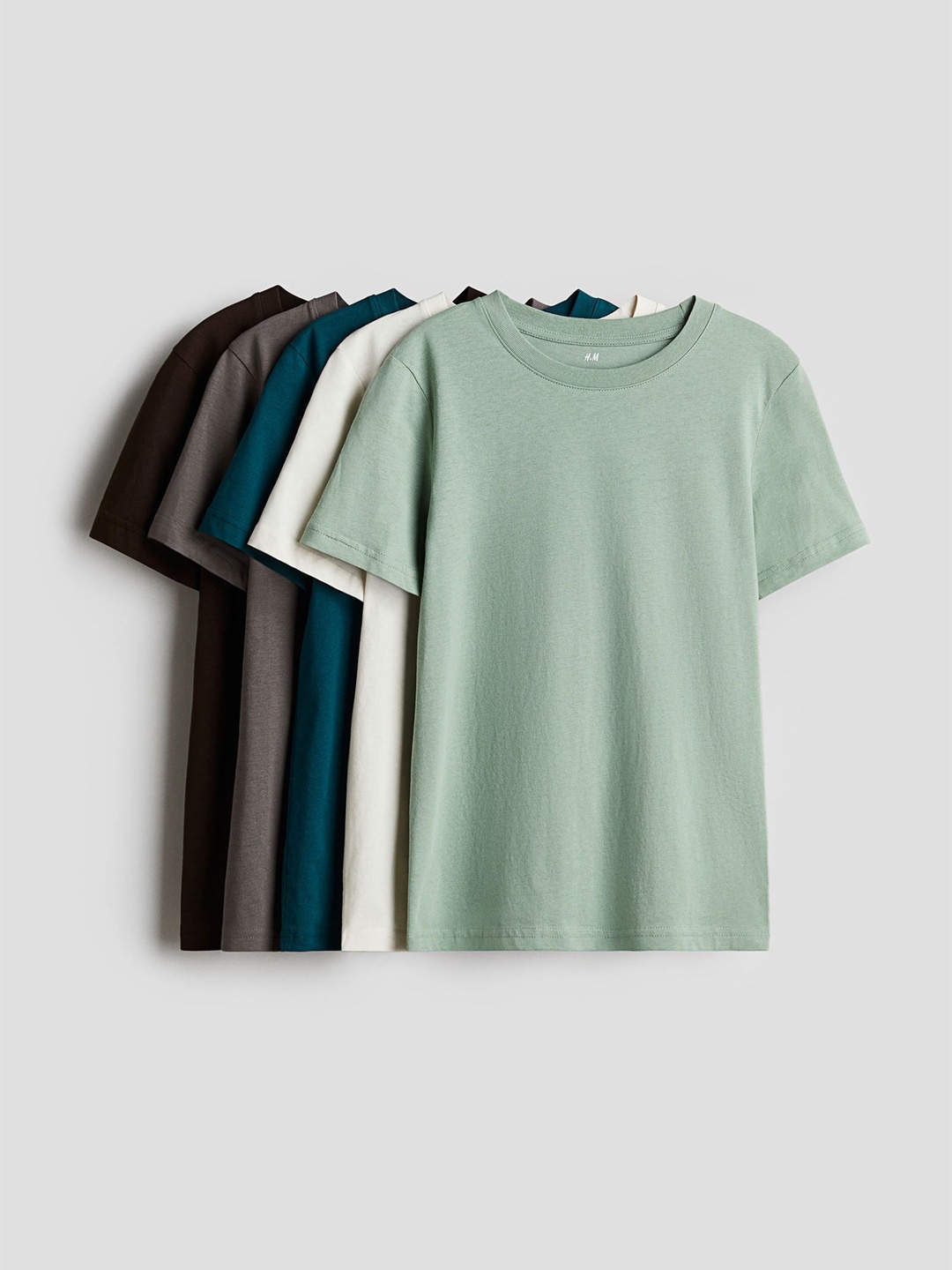 

H&M 5-Pack T-Shirts, Green
