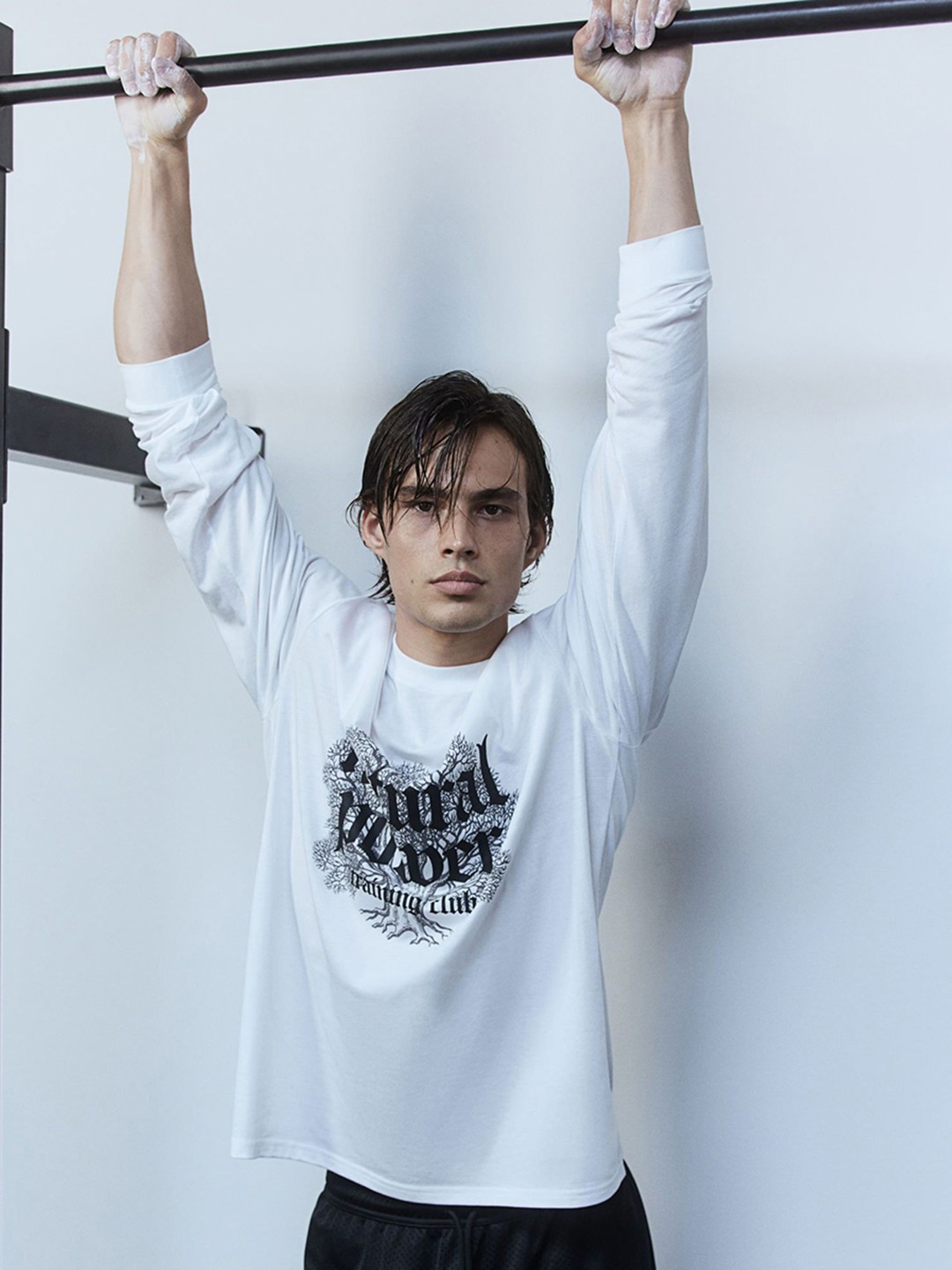 

H&M Loose Fit Long-Sleeved Sports Top In Dry Move, White