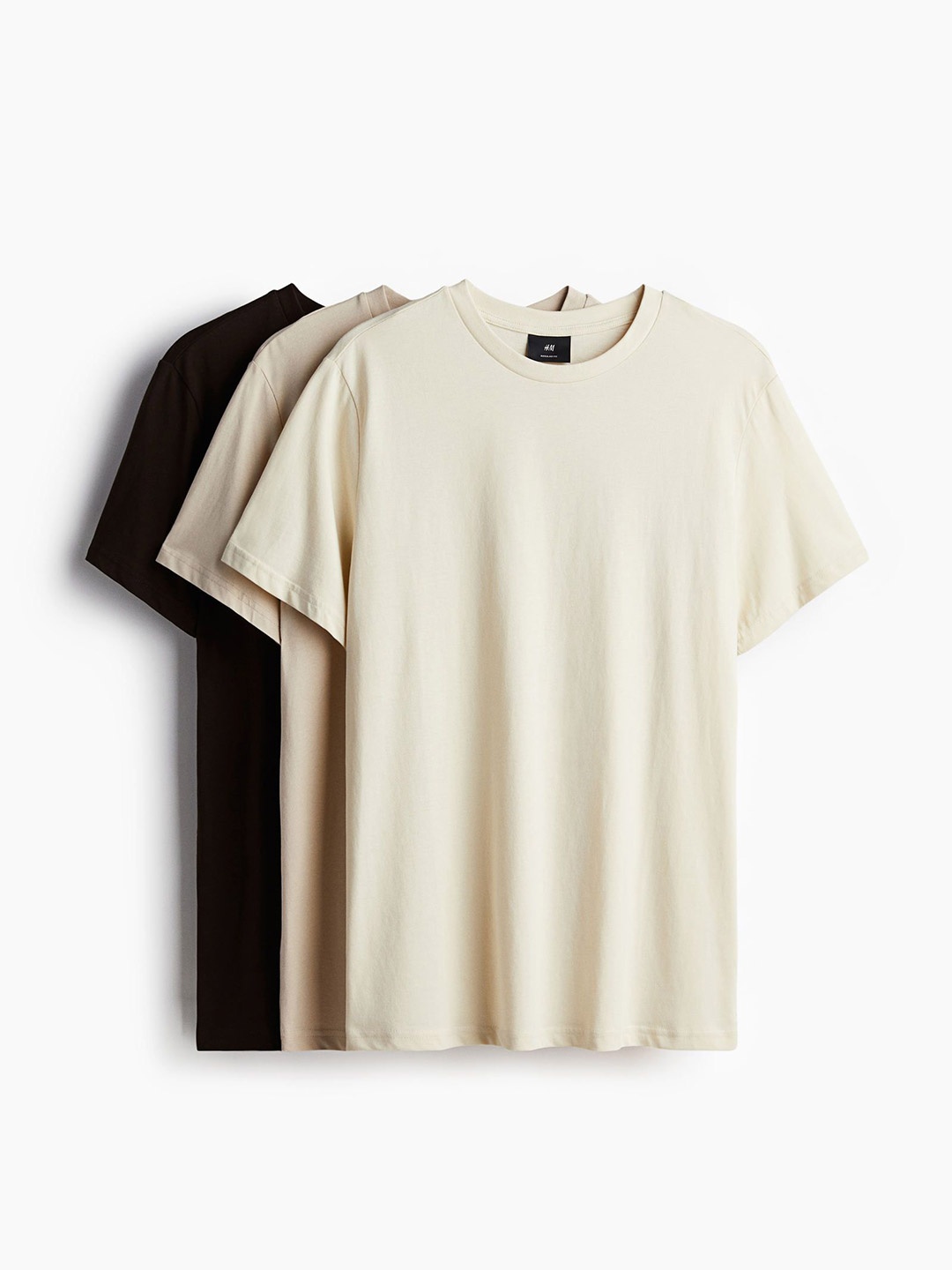 

H&M 3-Pack Regular Fit T-Shirts, Beige