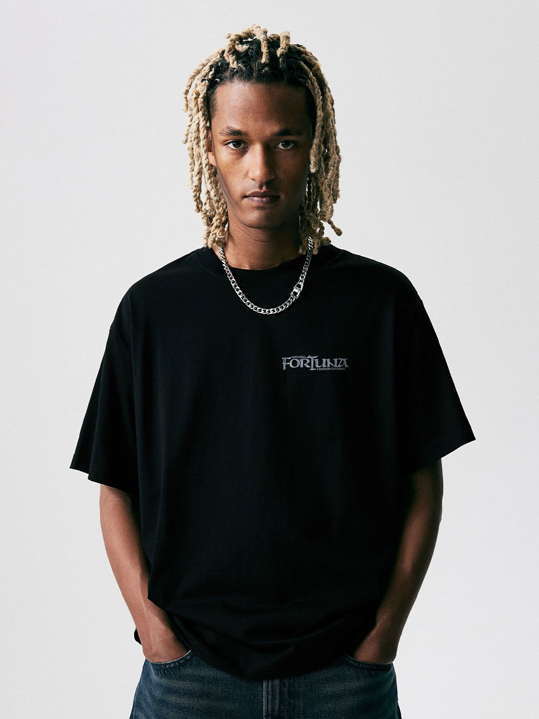 

H&M Loose Fit Printed T-shirt, Black