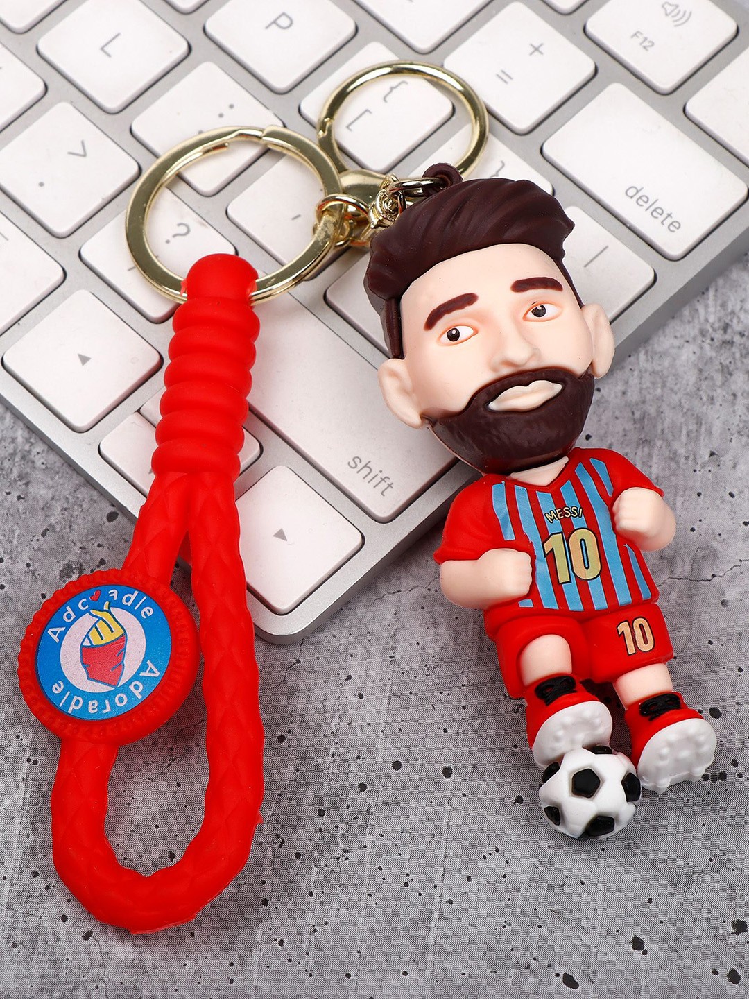 

Archies Printed Football Messi Character Key Chain, Red