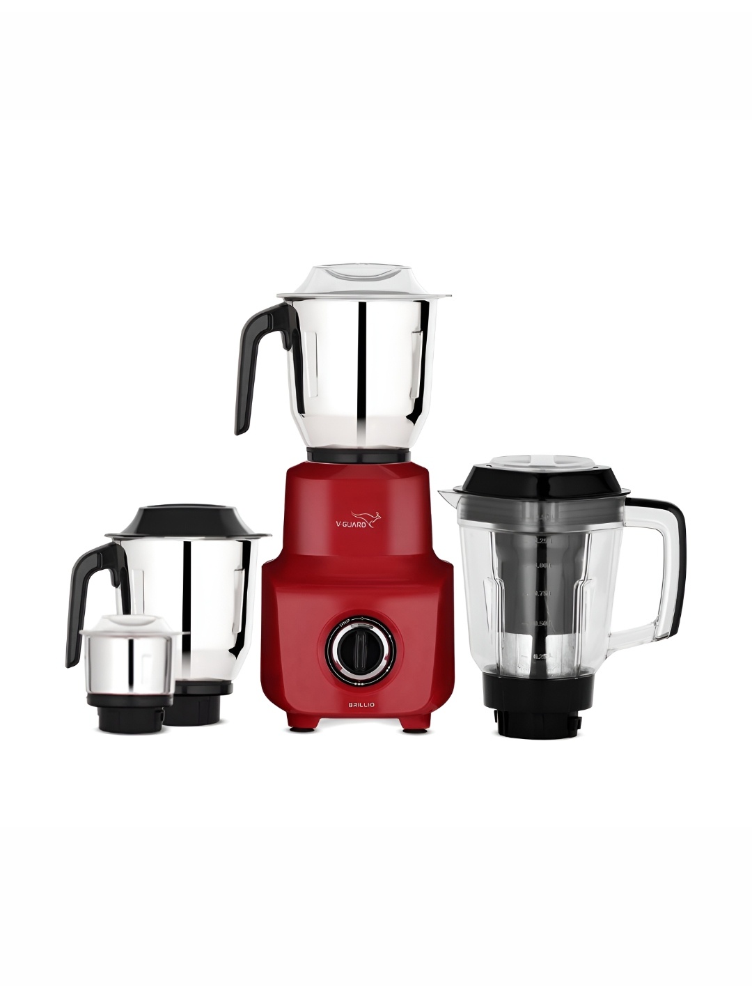 V-Guard Red Wet And Dry 5 Pieces Jar Grinder 750 W With Juicer Mixer Grinders