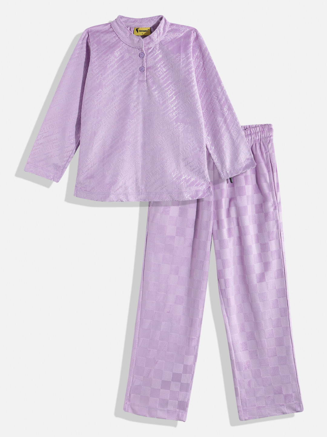 

KOKOMO Girls Shirt Velvet Finish Clothing Set, Lavender