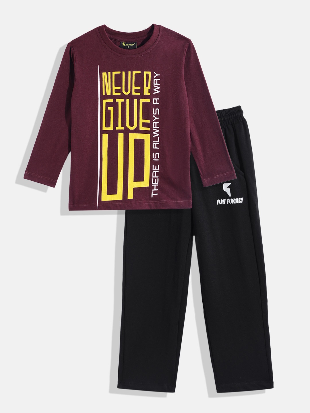 

KOKOMO Boys Printed T-shirt with Pyjamas, Maroon