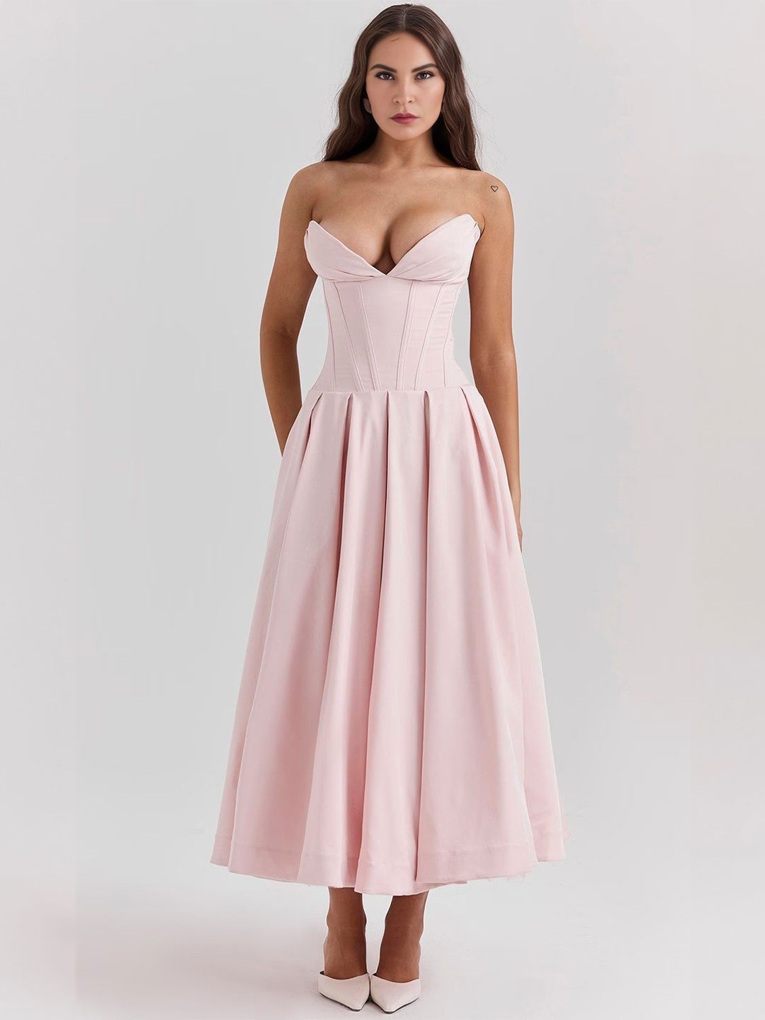 

Bee Boe Women Fit & Flare Dress, Pink