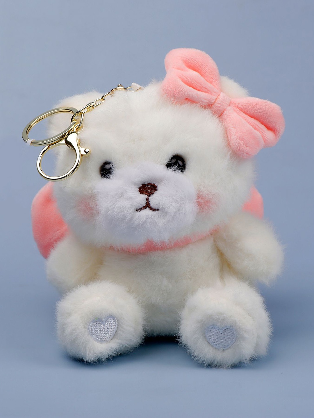 

Archies Mini Teddy With Bow Pulshie Keychain, White