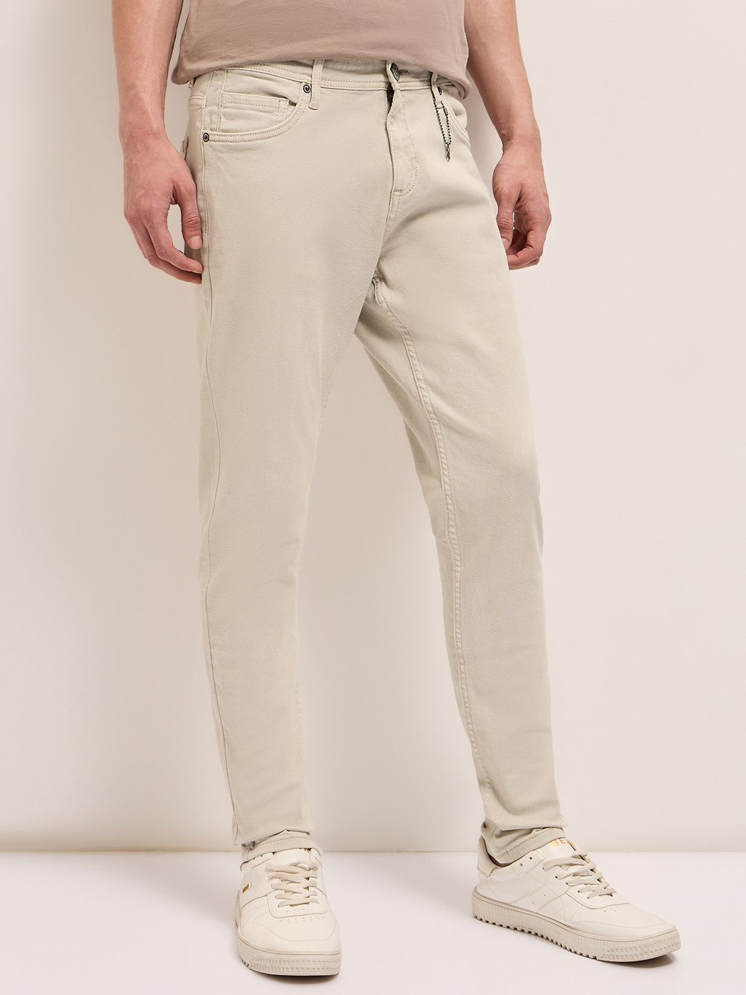 

THE BEAR HOUSE Men Skinny Fit Stretchable Jeans, Khaki