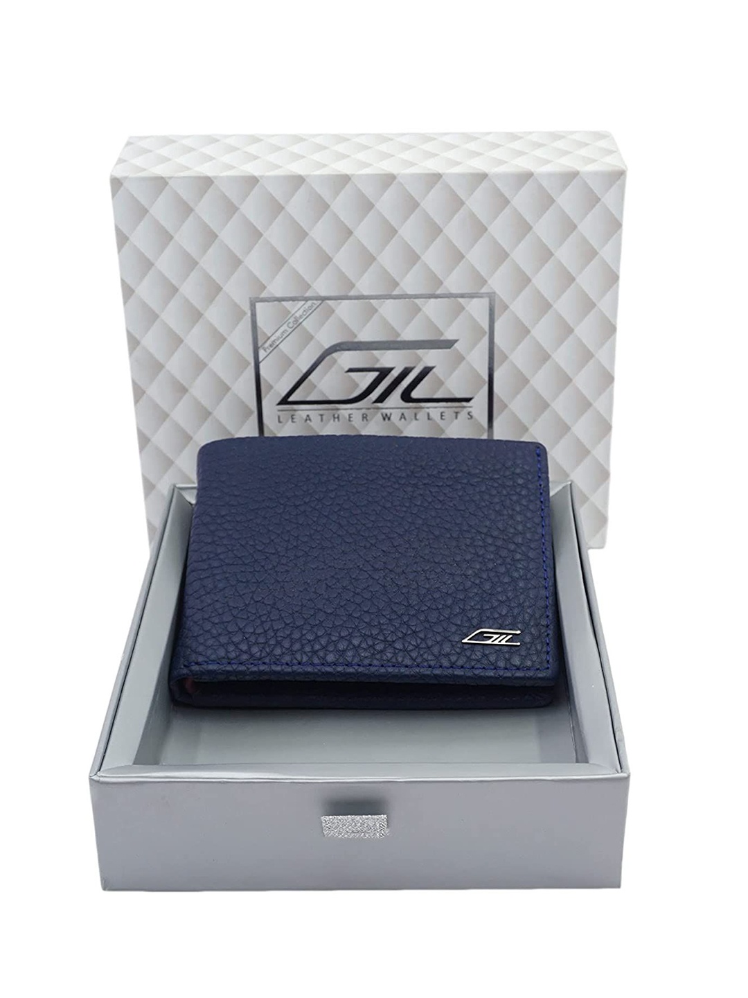 

GIL Men Leather Two Fold Wallet, Blue