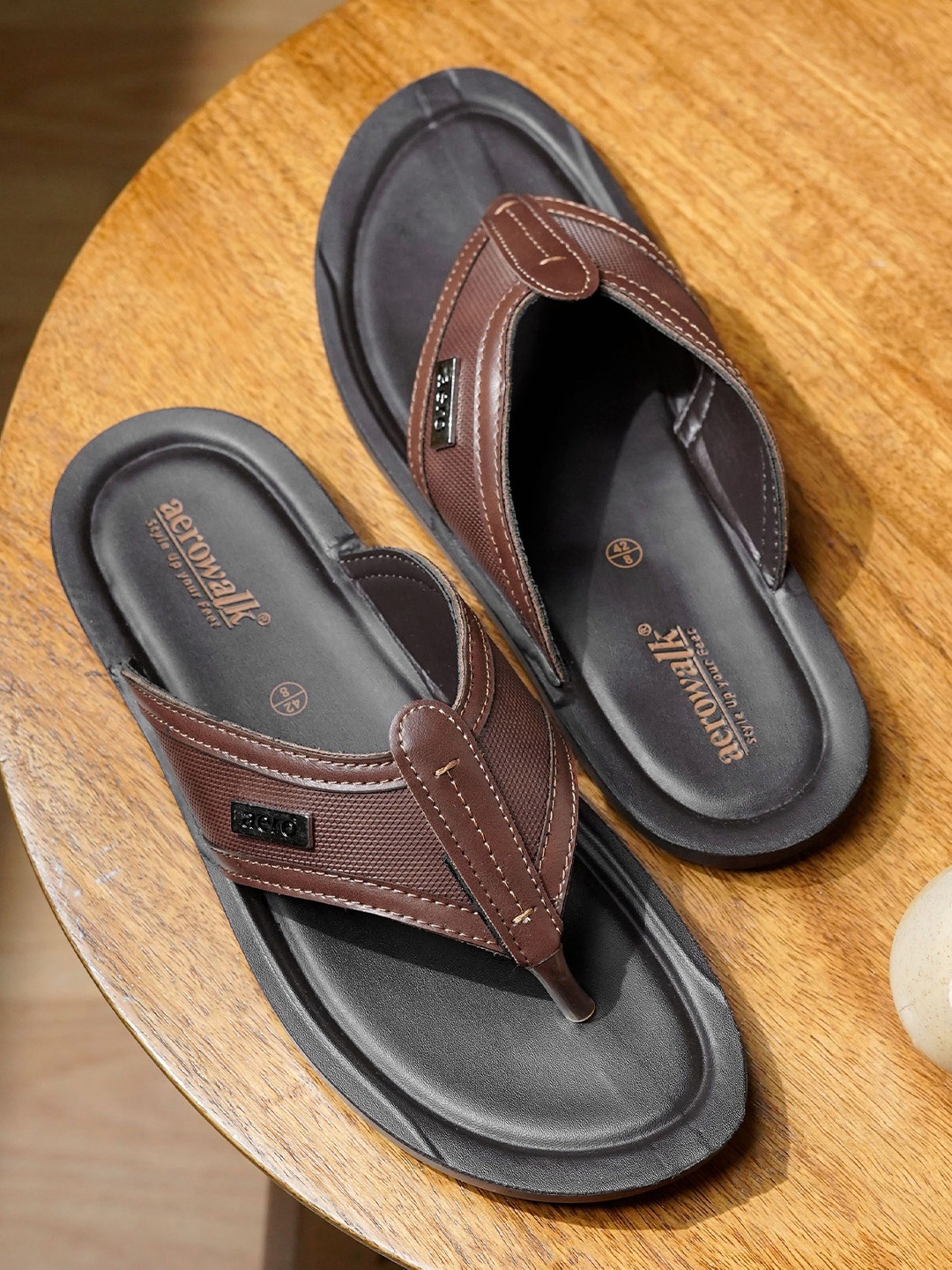 

Aerowalk Men PU Comfort Sandals, Brown