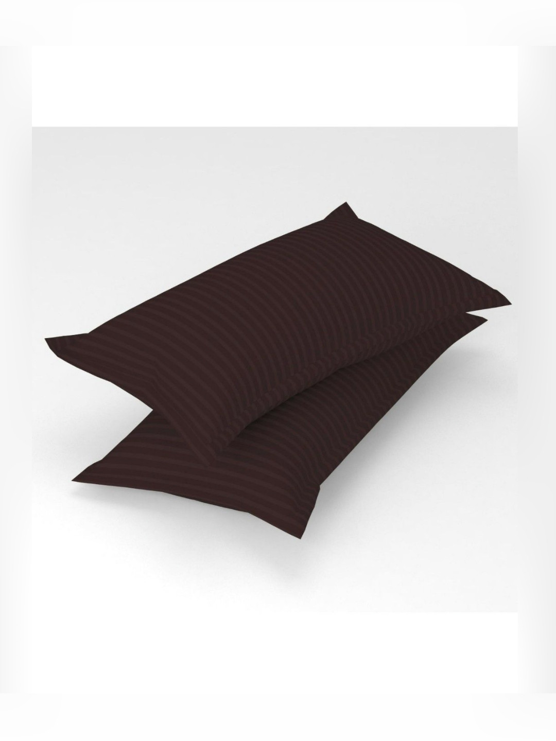 

UrbanArts Brown 2 Pieces Striped Printed Rectangle Satin Pillow Covers