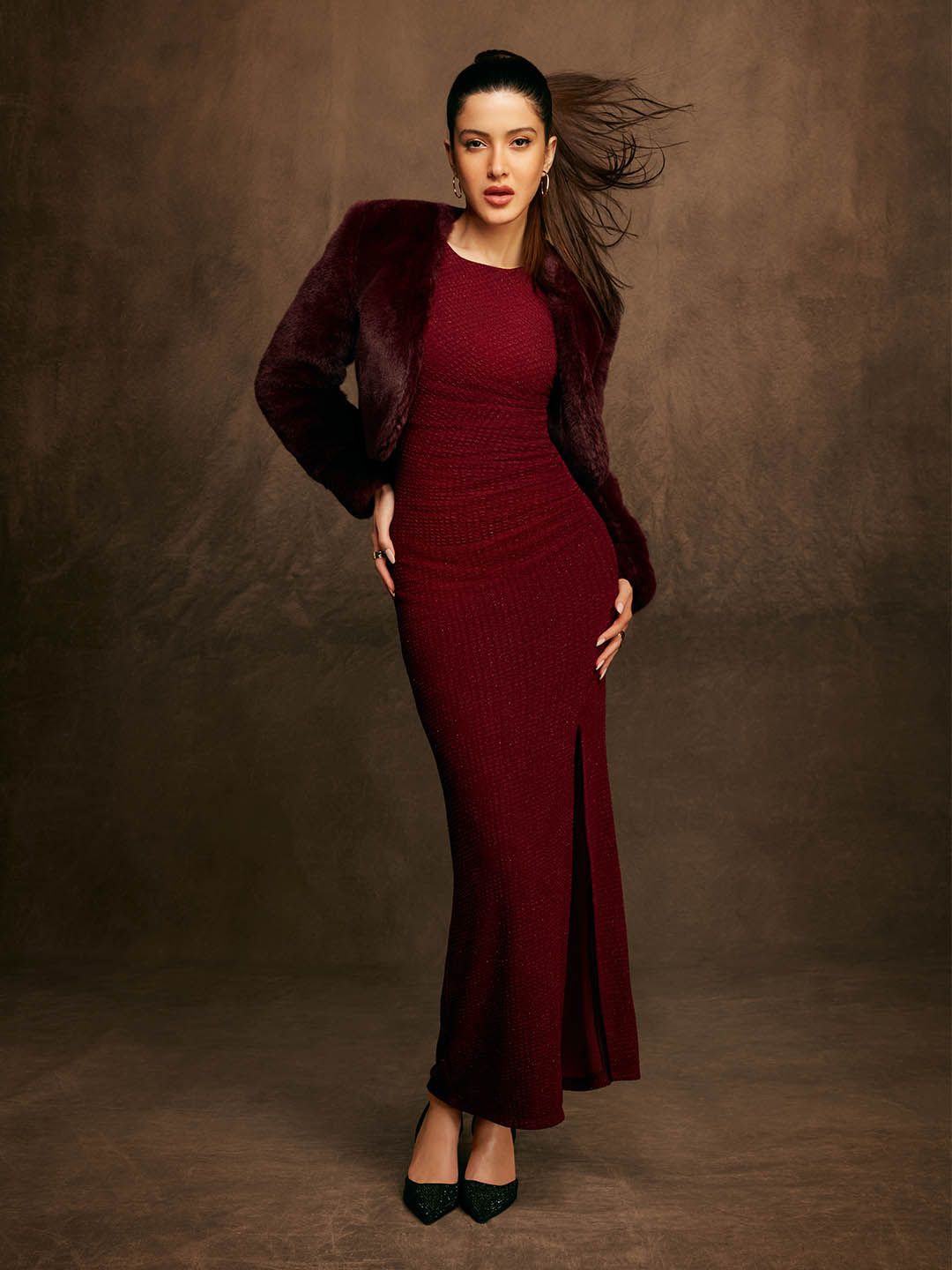 

Madame Women Sleeveless Bodycon Maxi Dress, Maroon