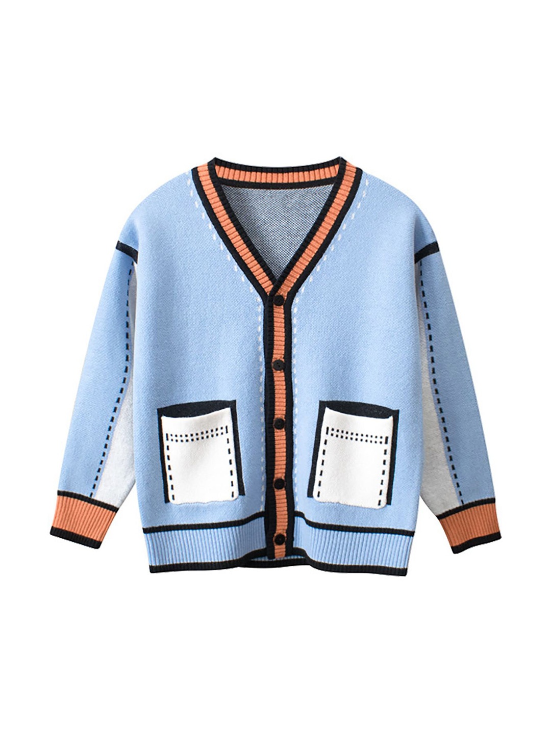 

LULU & SKY Kids Colourblocked Cardigan, Blue