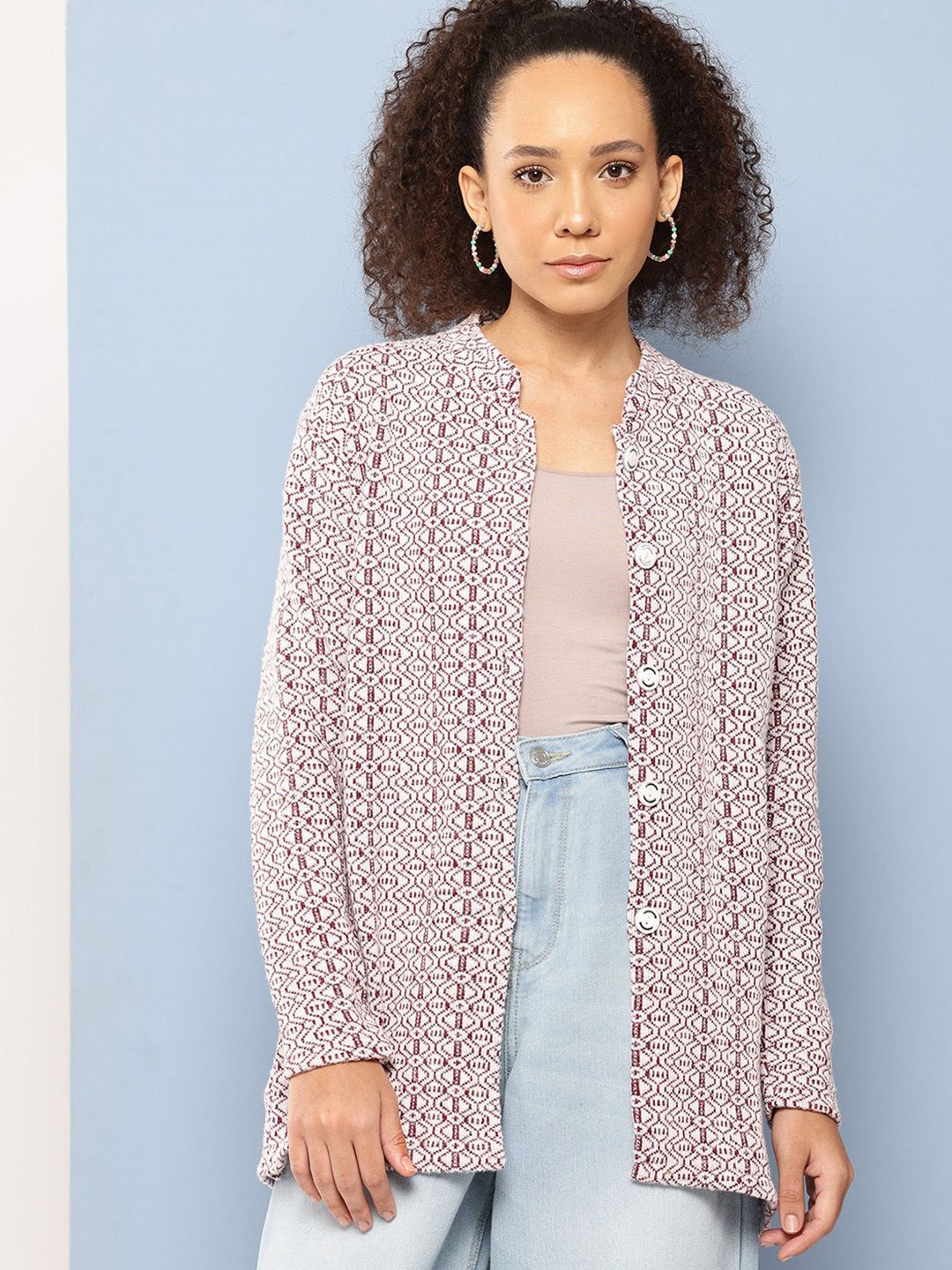 

Roadster Women Woollen Cardigan, Maroon