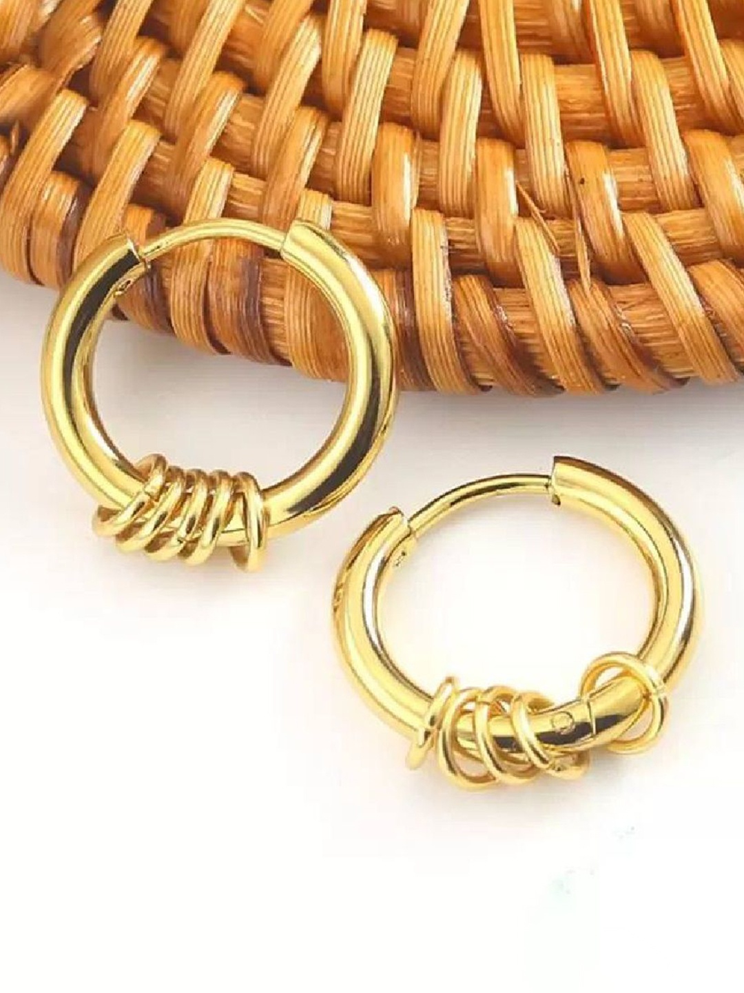 

RUHI COLLECTION Surgical Circular Hoop Earrings, Gold