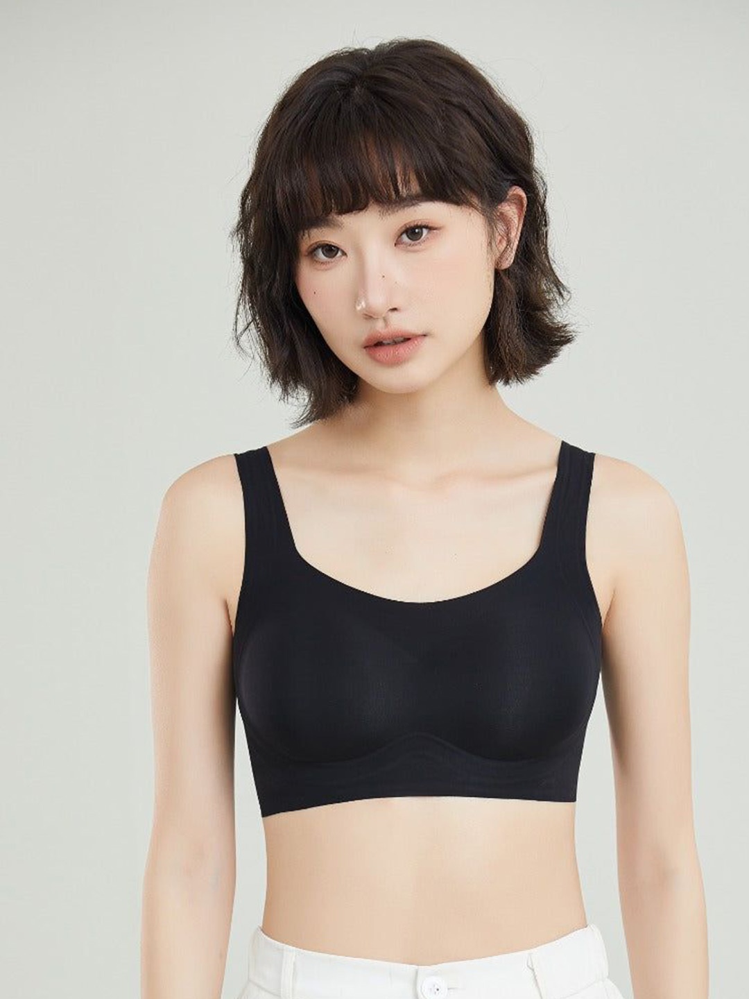 

PANTEAZY Full Coverage Lightly Padded Workout Bra, Black