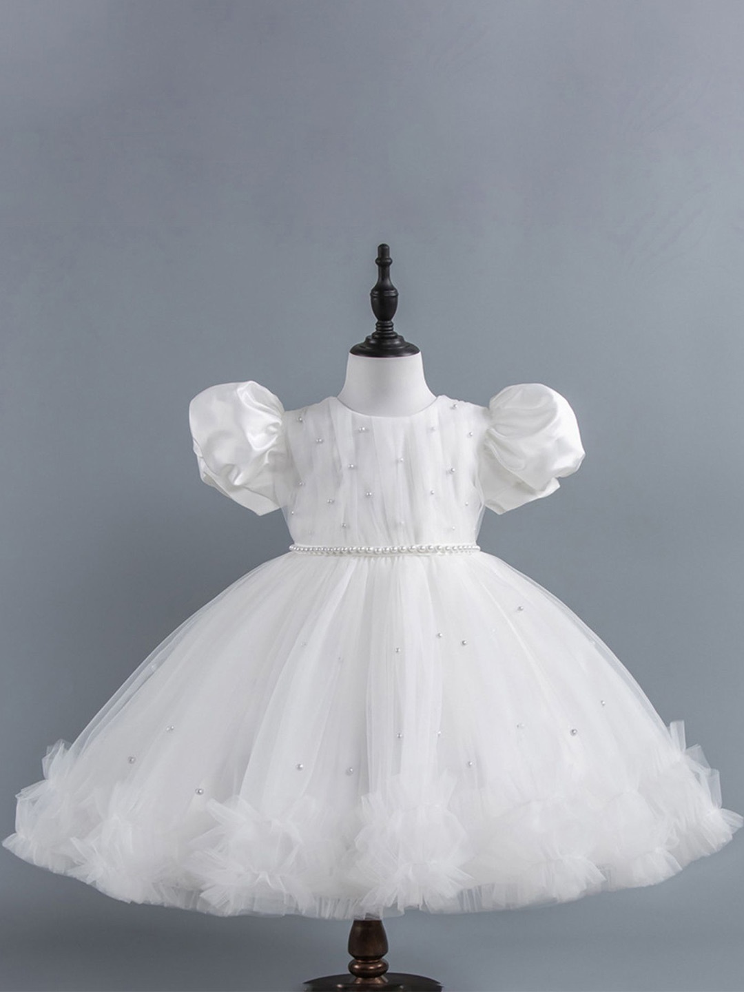 

LULU & SKY Girls Embellished Fit & Flare Dress, White