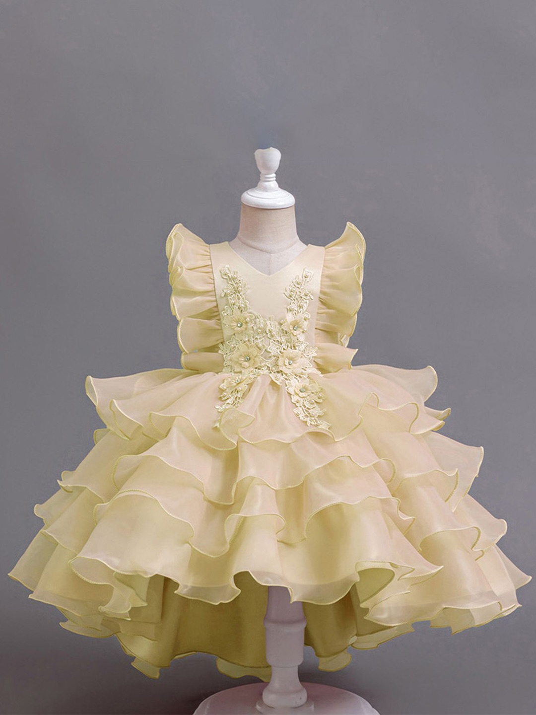 

LULU & SKY Girls Embellished Gown Dress, Champagne