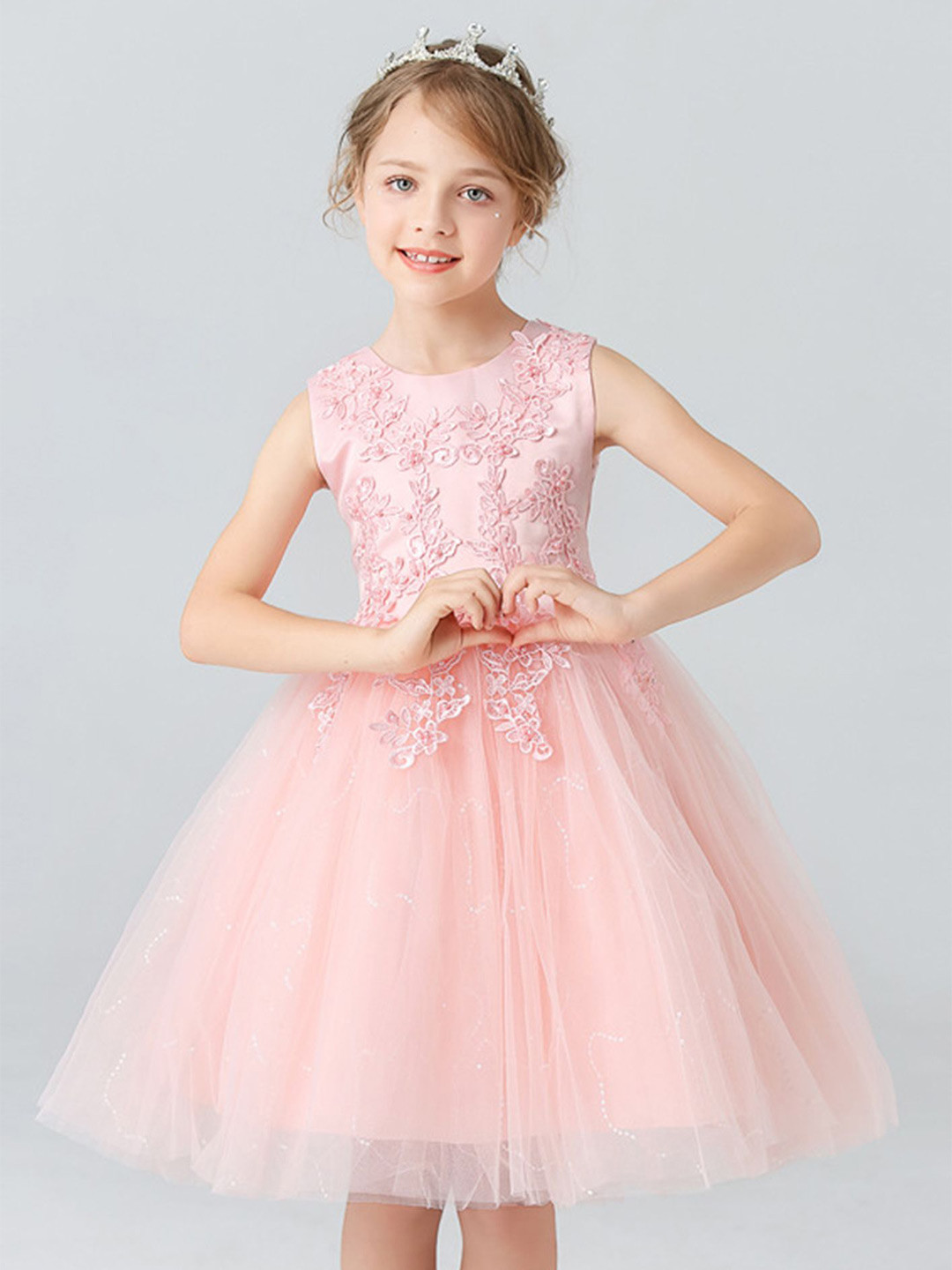

LULU & SKY Girls Fit & Flare Dress, Pink