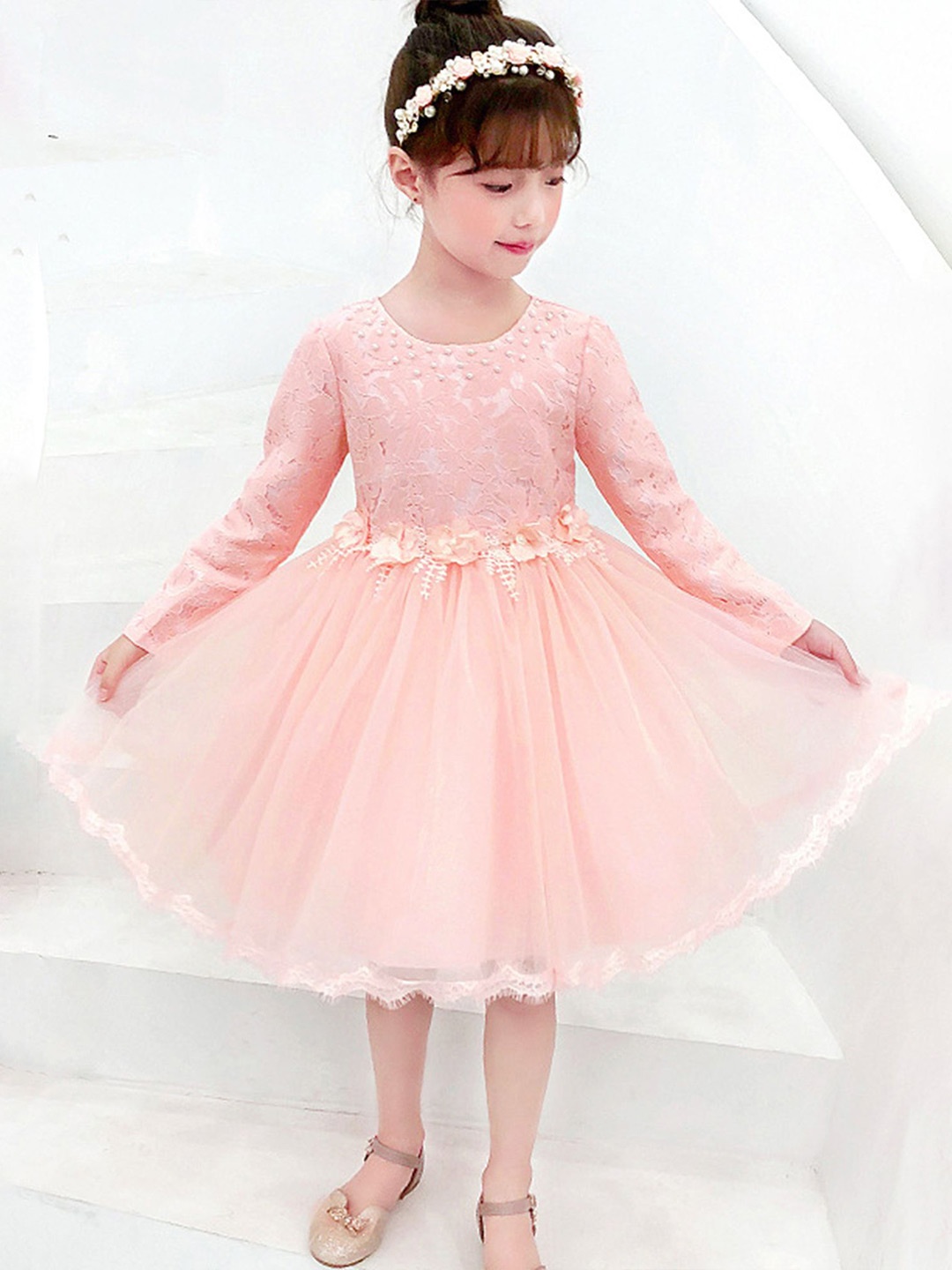 

LULU & SKY Girls Fit & Flare Dress, Pink