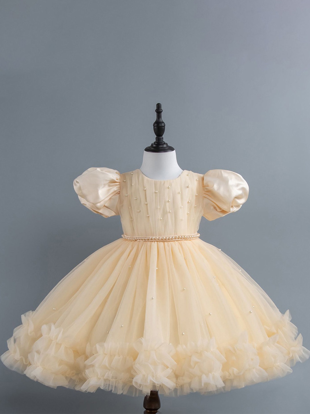 

LULU & SKY Girls Fit & Flare Dress, Champagne