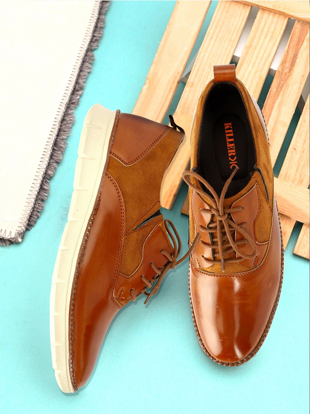 

Killer Men Leather Lace-Ups Derbys, Tan