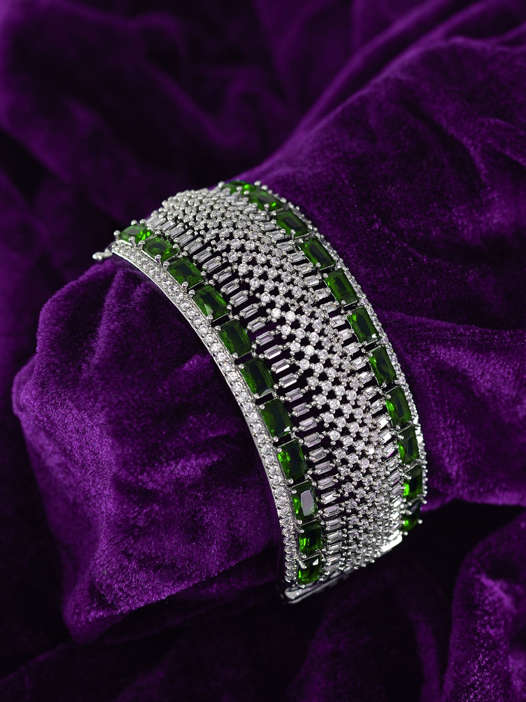 

GOLD CASH Gold-Plated American Diamond Adjustable Armlet Bracelet