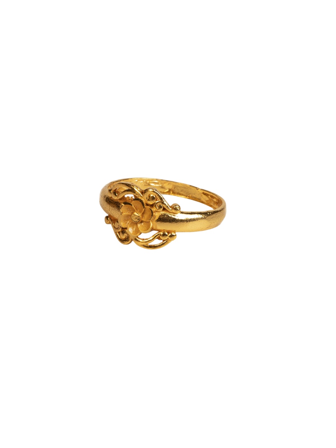 

GOLD CASH Men Gold-Plated Floral Design Finger Ring