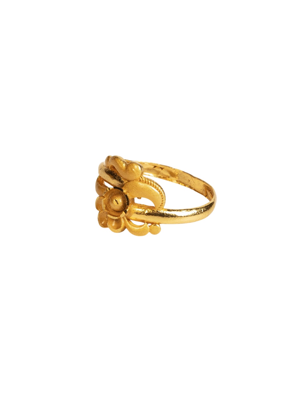 

GOLD CASH Gold-Plated Beaded Floral Design Finger Ring