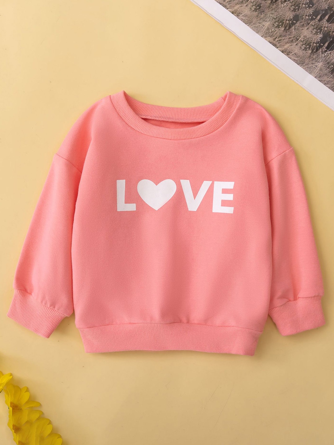 LULU & SKY Girls Printed Sweatshirt, Pink