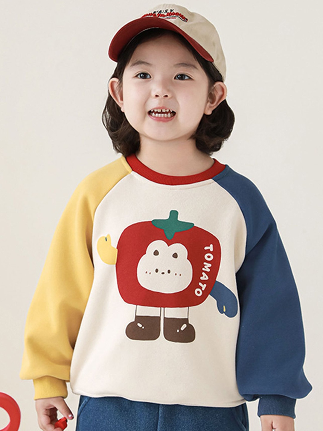 LULU & SKY Girls Printed Pullover Sweatshirt, Blue