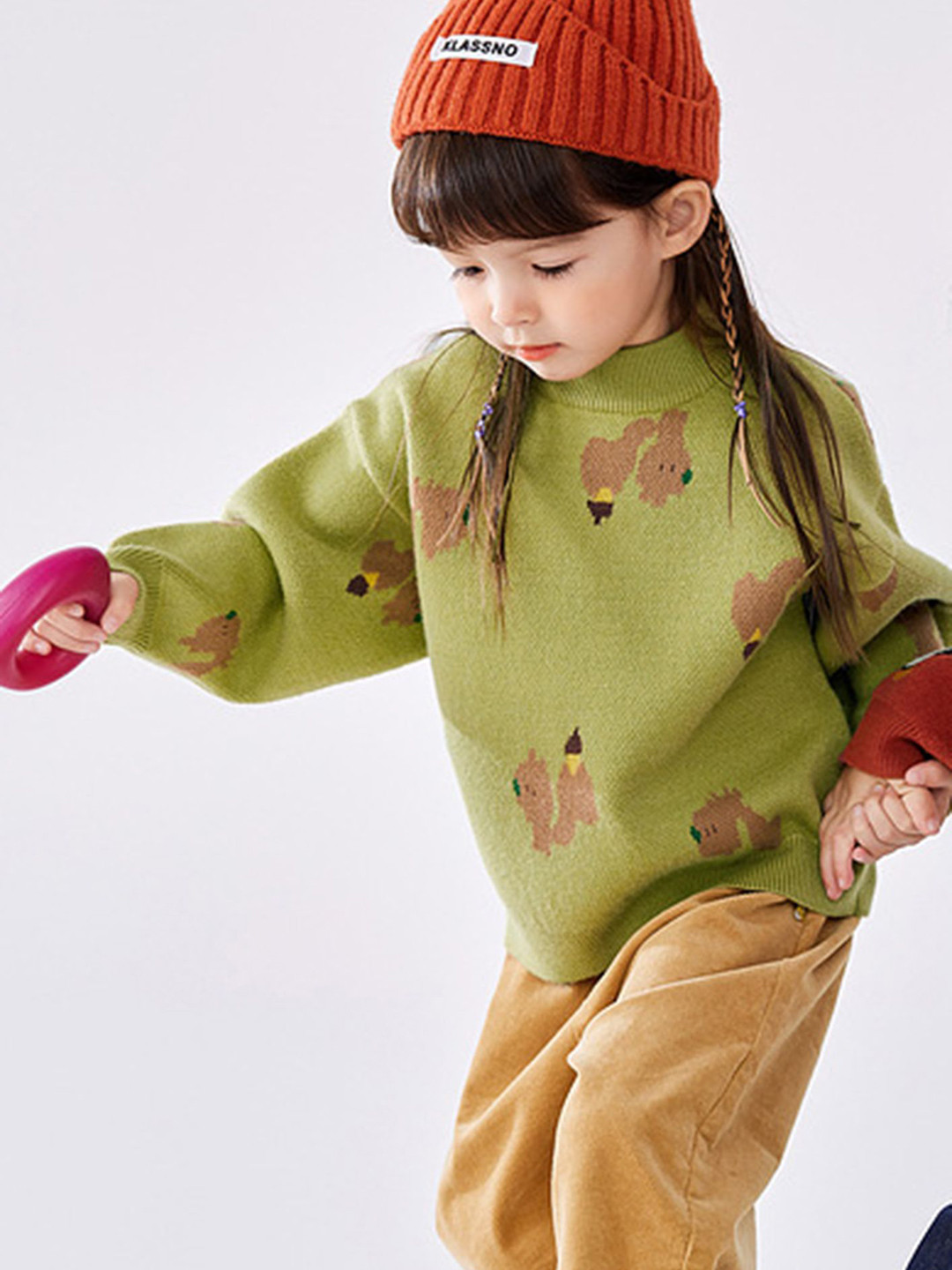 

LULU & SKY Kids Printed Pullover Sweater, Green