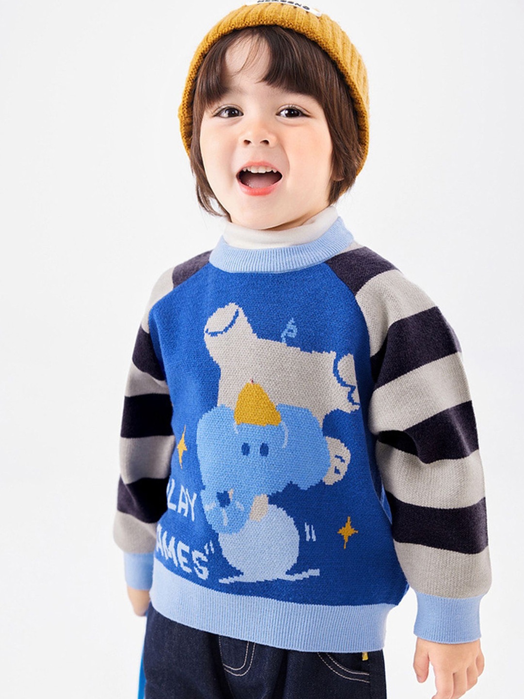 

LULU & SKY Kids Striped Pullover, Blue