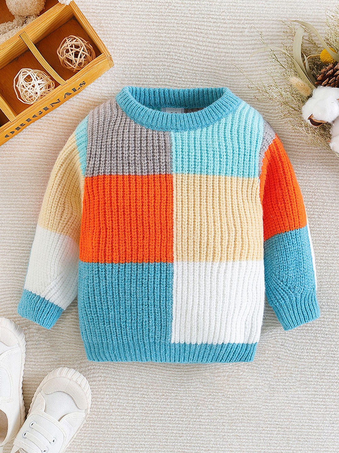 LULU & SKY Boys Colourblocked Pullover, Blue